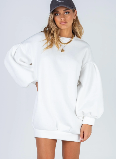 Corrie Sweater Mini Dress White