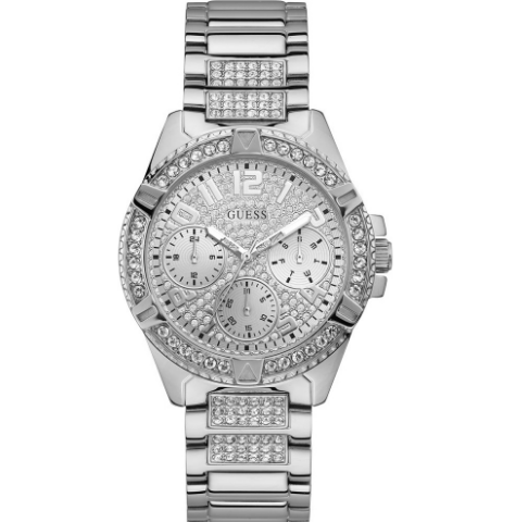 Guess Lady Frontier Silver Crystal Watch