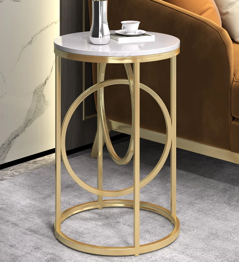 Modern White Round End Table