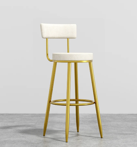 Round White Bar Height Stool