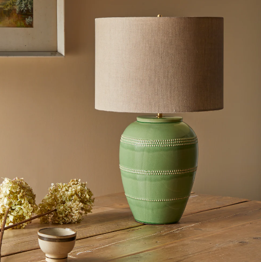 Ted Table Lamp in Green Ceramic