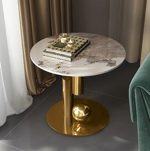 Modern Sintered Stone Tabletop Side Table