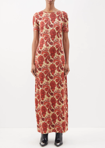 RABANNE Floral-Jacquard Maxi Dress
