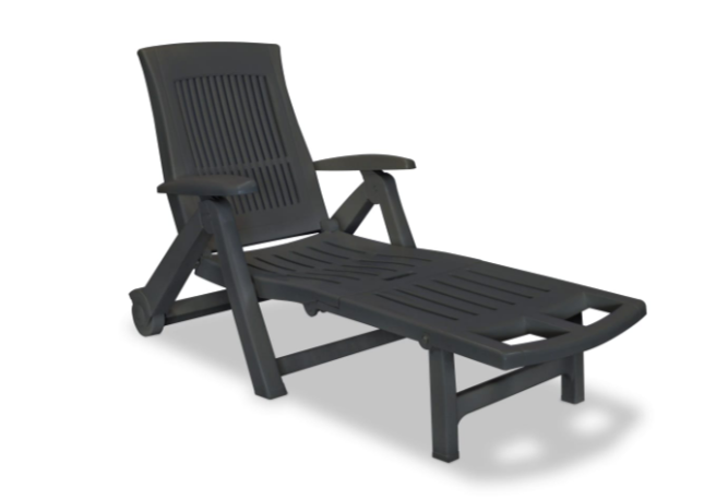 vidaXL Sun Lounger With Footrest Plastic Anthracite