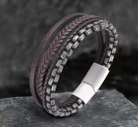 Multi-Layer Braided Stainless Steel Bracelet 