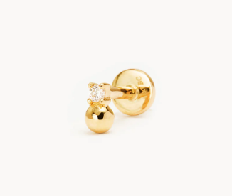 14K Gold Cosmic Diamond Cartilage Earring