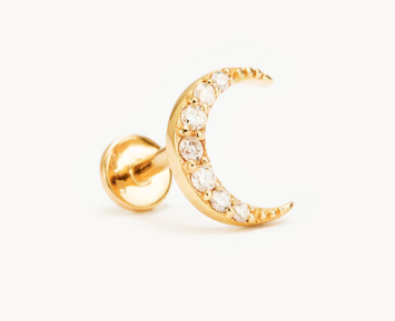 14K Gold Evening Sky Diamond Cartilage Earring