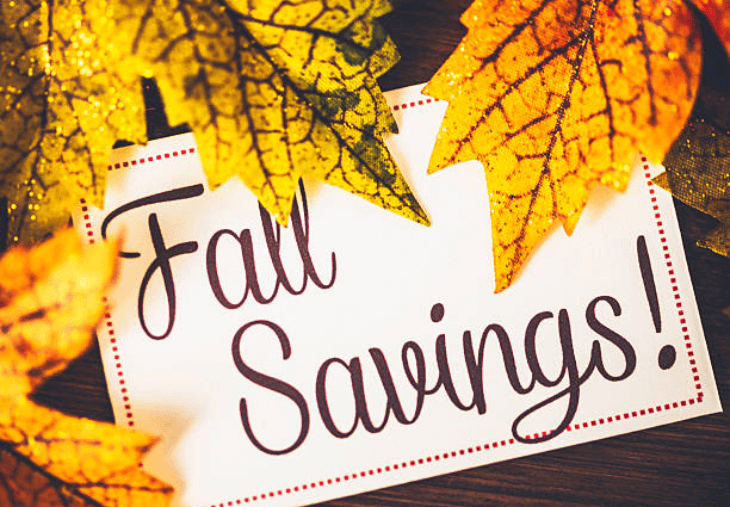 Super Savings On Fall Clearance Sales!